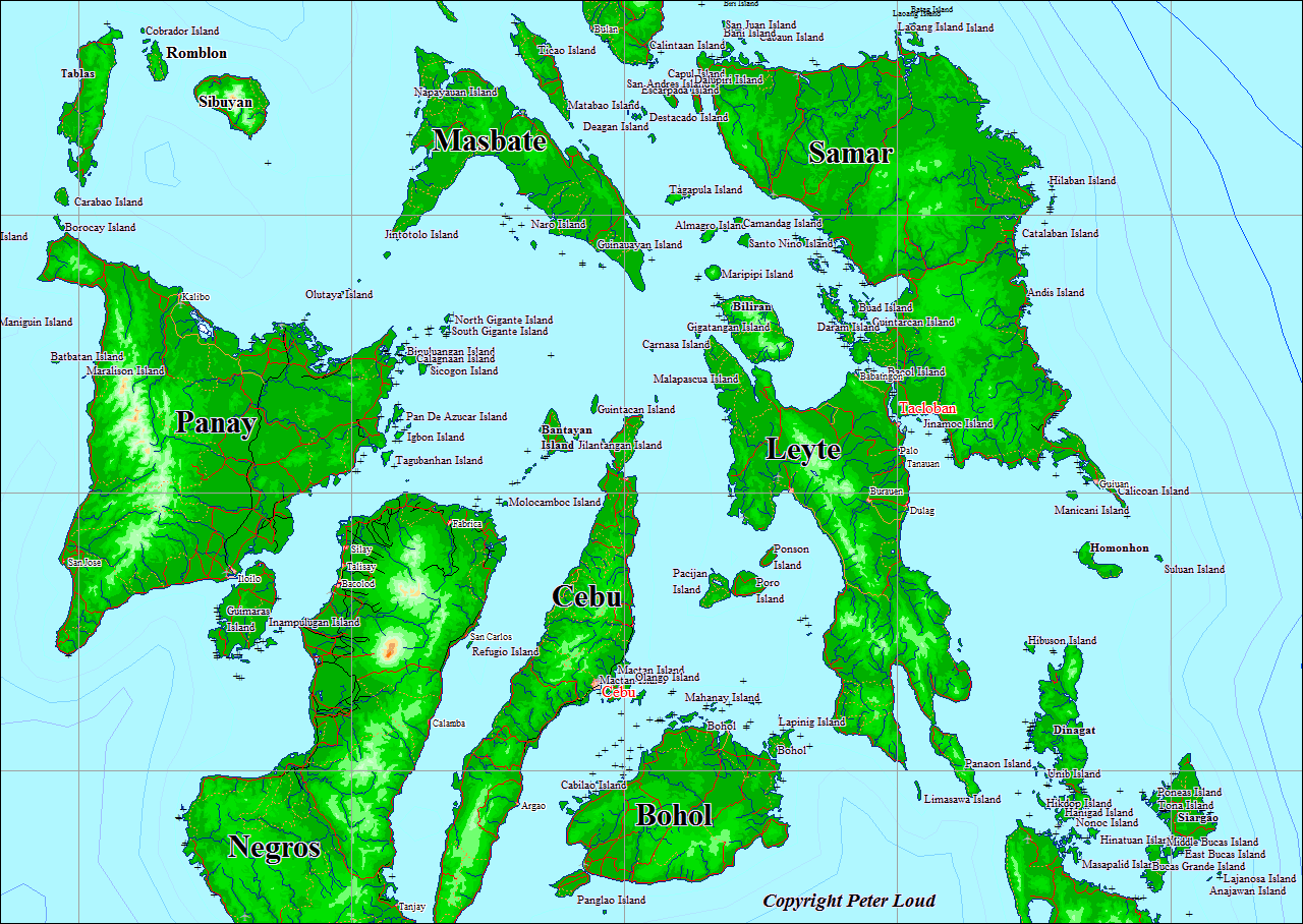 Map of the Central Philippines